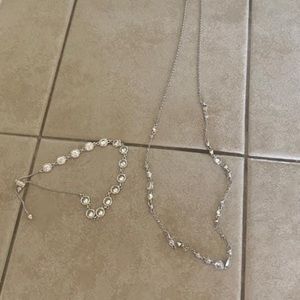 Kendra Scott Susanna silver circle clear stone bracelet and necklace